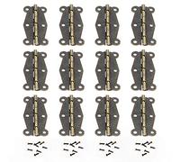 JINXM 12 Piezas Mariposa Bisagra Mini Bisagras Retro de Hierro Retro con piezas Tornillos de Repuesto para Joyas Cajones Armarios Muebles Accesorios de Madera