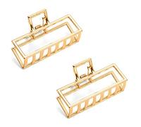 JINXM 2 Piezas Pinzas Pelo Mujer Decorativas Grandes Pinzas Pelo Mujer Metal Antideslizante Pelo Horquillas Garra de Pelo Grueso de Mujeres para Sujetar Pelo(Oro)