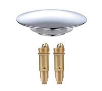 JINXM 2 Piezas Válvula Pop Up de Cobre Cromado Válvula de Desagüe Valvula de Desague Lavabo, Valvula Desague Bronce Vaciador Tapon Desague Lavabo para Lavabo/Tocador con Tapon de Lavabo