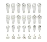 JINXM - Juego de 80 ganchos para colgar cuadros de pared dura, sin rastro, gancho de pared duro, color blanco