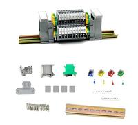 JINXM MBKKB2.5 Kit de Doble Capa Bloques de Terminales de Riel DIN de Bloque de Conexión de Carril Riel Conectores Electricos Rapidos Bloque de Terminales a Través del Terminales