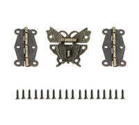 JINXM Mini Bisagras de Cierre con Hebilla de Cierre de Diseño Retro con Tornillos para Joyas Cajones Armarios Muebles Accesorios de Madera