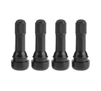 JINYINGHUA 4 Uds negro TR438 Snap-in neumático sin cámara de goma válvulas de neumático de rueda de coche con tapas antipolvo accesorios de coche