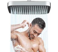 JINYOMFLY Alcachofa de Ducha Techo Grande, 2 Modos Rociador Ducha Exterior, 32cm Cabezal Ducha Lluvia Alta Presión, Cromo