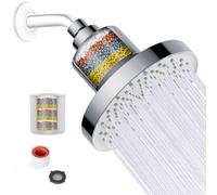 JINYOMFLY Alcachofa Ducha con Filtros de 20 Etapas, 15CM Alcachofa de Ducha Exterior, Alcachofa para Ducha de Jardin, Alcachofa Fijas de Ducha, Cabezal Ducha Alta Presion, Autolimpiante