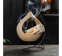 JINYOMFLY Quemador de Incienso Colgante, Soporte de Incienso de Cerámica, Quemador de Palo Santo Sahumador para SPA, Yoga, Meditación, Aromaterapia