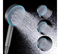 JINYOMFLY Teléfono Ducha con Luz, Alcachofa de ducha con Luz LED, 15CM Alcachofa para Ducha LED, Luces LED para Ducha, Ducha Luces con Autolimpieza, Alcachofa Luz LED 3 Modos de Spray