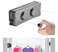 JINYOMFLY Tendedero Retráctil Ajustable, 2 x 5,1M Inoxidable Tendedero Retractable para Interiores y Exteriores - Ahorra Espacio, Soporta 44 lbs, Ideal para Balcones, Lavanderías y Apartamentos