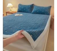 JINYOU Colchón Doble súper Suave, con 4 Bandas elásticas, Almohadilla de colchón de Terciopelo de Leche de Doble Cara, Plegable for Dormitorio, Camping(B,0.9 * 2.0m)