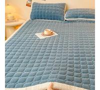 JINYOU Cubrecolchón de Terciopelo de Leche Altamente Transpirable con Bandas de Anclaje elásticas, Almohadilla Gruesa for Dormir de Invierno for Cama Doble tamaño Queen King(6,1.8 * 2.0m)