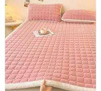 JINYOU Cubrecolchón de Terciopelo de Leche Altamente Transpirable con Bandas de Anclaje elásticas, Almohadilla Gruesa for Dormir de Invierno for Cama Doble tamaño Queen King(4,0.9 * 2.0m)