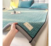 JINYOU Cubrecolchón de Terciopelo de Leche con Relleno de Fibra de Soja, Protector de colchón de Invierno, cubrecolchón cálido y Transpirable for Queen King(A,120x200cm)