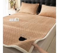 JINYOU Cubrecolchón de Terciopelo de Leche extragrueso, Protector de colchón de Invierno de Felpa ultrasuave, Cama cálida y Transpirable for tamaño Queen King(E,90 * 200cm)