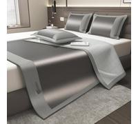 JINYOU Sábana refrescante de Seda Helada con Fundas de Almohada, colchoneta Transpirable for Dormir de Verano, sábana Plana de Tacto Fresco for Noches calurosas(A,120 * 200cm)