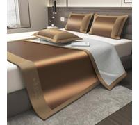 JINYOU Sábana refrescante de Seda Helada con Fundas de Almohada, colchoneta Transpirable for Dormir de Verano, sábana Plana de Tacto Fresco for Noches calurosas(B,200 * 220cm)