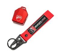 JINYRYP Moto Llave la Funda para D-ucati Monster 600 620 696 748 800 848 999 1098 900 1198 S2R S4 Funda Funda Llave Shell Llavero Accesorios De La Motocicleta (Color : 1 Set Red B)