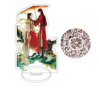 JinYu Cartón acrílico con recortes Tian Guan Ci Fu Xie Lian Hua Cheng Stand Figure Model Stand Desk Decor and 10pcs Stickers for Fans (Big B)