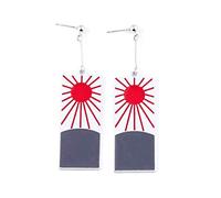JinYu Pendientes Demon Slayer Kamado Tanjirou, anime japonés Demon Slayer, accesorios de aleación de dibujos animados para cosplay (color B), Metal Piedra