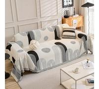 JinZao Funda De Sofá 4/3/2/1 Plazas,Cubre Sofa de Doble Cara de Chenilla,Four Seasons,Funda Sofa Antiarañazos Gatos, Universel,Antiincrustante,Reversible y Lavable(B,180 * 420CM)