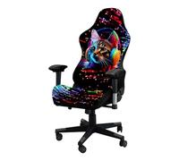 JinZao Funda Silla Gaming con Reposabrazos Y Respaldo,Funda para Silla Gamer Elástica,Funda Silla Oficina con Estampado Animal Print, Suave, Antideslizante y Resistente a la decoloración(B)