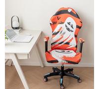 JinZao Funda Silla Gaming Estampada de poliéster Suave,Funda para Silla Gamer Elástica con Reposabrazos, Funda Silla Oficina con Cremallera y elástico, Antideslizante y no se decolora fácilmente(F)