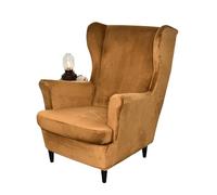 JinZao Funda Sillon Orejero 1 Plaza Ajustable, Fundas para Sillones Orejeros 2 Piezas Elástica, Tela de Terciopelo Suave, Adecuado para Dormitorio, Sala de Estar y Hotel(H)