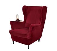 JinZao Funda Sillon Orejero 1 Plaza Ajustable, Fundas para Sillones Orejeros 2 Piezas Elástica, Tela de Terciopelo Suave, Adecuado para Dormitorio, Sala de Estar y Hotel(J)