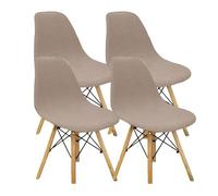 JinZao Fundas para Sillas, Fundas Sillas de Comedor Redondas Elásticas Ajustables, Jacquard Fundas para Silla Oficina Sin Brazo, Cubiertas de Sillas Redondas para Cocina Estudio(Colour7,Set of 4)