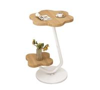 JinZao Mesa Auxiliar En Forma De C Moderna, con Mesa De Almacenamiento De Madera De Tres Capas, Impermeable Y Resistente Al Aceite, Mesa Auxiliar Sofa, Estructura De Acero Al Carbono, Duradera(C)
