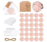 Jinzhenhong Juego de 30 espejos compactos rosas a granel, recuerdos de boda, regalos de fiesta de despedida de soltera para invitados, espejos plegables portátiles en forma de rosa con etiqueta de