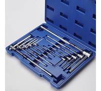 JIOGOWISE Juego de 10 llaves hexagonales métricas de 3 vías tipo T, mango deslizante en T con funda giratoria, kit de llaves Allen, colocadas en funda de transporte, para automóvil, bicicleta,