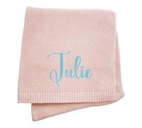 JIOJOG Manta Bebe Personalizada, Mantas Algodón Personalizadas Bebe con Nombre - Regalo Recien Nacido Niña/Niño, Personalizado Manta Adecuado para Cochecitos, Asientos de Coche, 75 x 100 Cm