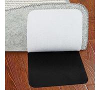 JIOL Pinzas para alfombra, 12 pares cuadrados antideslizantes con cinta adhesiva para las esquinas, almohadillas de velcro para alfombras, no rizados, reutilizables, mantienen tu alfombra plana en