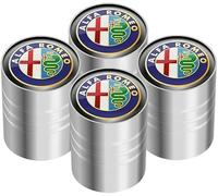 JIOPEDF Tapas de Válvula de Auto para Alfa Romeo Giulia Spider GT Mito Stelvio, Tapa de Válvula de Neumático con Logotipo Tapa de Válvula con Etiquetado Valve Caps Dust Covers,C
