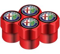 JIOPEDF Tapas de Válvula de Auto para Alfa Romeo Giulia Spider GT Mito Stelvio, Tapa de Válvula de Neumático con Logotipo Tapa de Válvula con Etiquetado Valve Caps Dust Covers,A