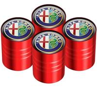 JIOPEDF Tapas de Válvula de Auto para Alfa Romeo Giulia Spider GT Mito Stelvio, Tapa de Válvula de Neumático con Logotipo Tapa de Válvula con Etiquetado Valve Caps Dust Covers,A