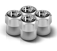 JIOPEDF Tapas de Válvula de Auto para Alfa Romeo Sportiva Giulia Stelvio Mito Giulietta, Tapa de Válvula de Neumático con Logotipo Tapa de Válvula con Etiquetado Valve Caps Dust Covers,C