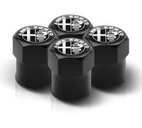 JIOPEDF Tapas de Válvula de Auto para Alfa Romeo Sportiva Giulia Stelvio Mito Giulietta, Tapa de Válvula de Neumático con Logotipo Tapa de Válvula con Etiquetado Valve Caps Dust Covers,A