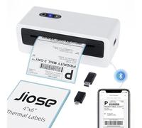 Jiose - Impresora térmica Bluetooth de Etiquetas - Impresora de Etiquetas de envío 4x6 para pequeñas Empresas - Impresora de Etiquetas de envío de computadora Compatible con MacOS Windows