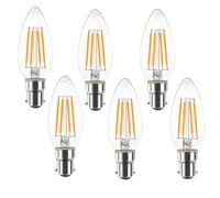 Jiotouhu - Bombilla LED B15 de bayoneta con filamentos vintage C35, sin parpadeo de rosca Edison - 4W (equivalente a 40W) 400LM blanco cálido 2700K, no variable.