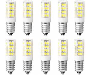 Jiotouhu Bombilla LED E14 5W, Blanco frío 6000K, 500LM, 220V, No regulable, Maíz LED tornillo pequeño, Bombillas halógenas equivalentes de 50W, E14 base estándar, 10 piezas