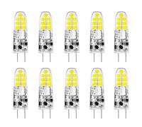 Jiotouhu Bombilla LED G4 de color blanco frío, 3 W, equivalente a halógeno de 30 W, bombilla LED G4, 6000 K, 200 lm, 360°, sin parpadeo, no regulable, lámpara de casquillo de pin 12 V CA/CC, luces