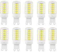 Jiotouhu Bombilla LED G9, Blanco frío 6000K, 7W que sustituye a una bombilla halógena de 70W, 700 lúmenes, no regulable, sin parpadeos, ángulo de haz de 360°, CA 220-240V, paquete de 10