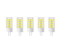 Jiotouhu Bombillas LED G4, 5W, 500lm, 12V CA/CC, bombillas halógenas de 40 W, no parpadean, no regulable,Blanco Frío 6000K, 5 unidades