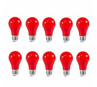 Jiotouhu E27 3W Bombilla LED de Rojo, Bombillas halógenas equivalentes a 30W, A60 Lámparas de ahorro de energía, No regulable, Para la iluminación de Navidad y Halloween paquete de 10