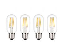 Jiotouhu E27 Vintage Edison Decorativo LED Bombillas, T45 Claro Tubular Filamento Bombilla, 4W Equivalente a 40W Halógena, Blanco Cálido 2700K, 400LM, No regulable, Paquete de 4