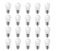 Jiotouhu Juego de 20 bombillas LED A50, 3 W, E27, luz blanca fría, 6000 K, 220 V, forma de pera, para decoración de fiestas en interiores y exteriores, no regulables