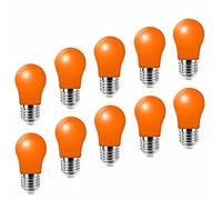 Jiotouhu Lámpara LED E27 3W,Naranja, Bombilla LED de repuesto para lámpara incandescente de 20W, lámpara de bajo consumo A50, no regulable, paquete de 10