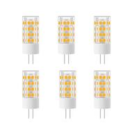 Jiotouhu Paquete de 6 bombillas LED G4 de 5 W equivalentes a 50 W, 51 LED, 500 lúmenes, ángulo de haz de 360 grados, CA/CC 12 V, no regulable, 3000 K, blanco cálido