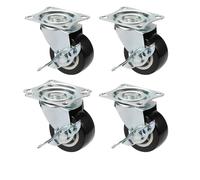 JIOYUNG eufeifeiegds - 4 ruedas de PVC de 1 pulgada, 1.25 pulgadas, 2 pulgadas, resistentes al desgaste, silenciosas, pesadas ruedas giratorias de 360 grados (4 piezas de freno, 2 pulgadas)
